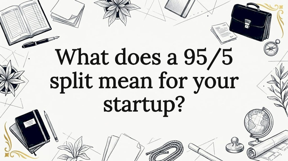 Decorative title card illustration, startup equity themed