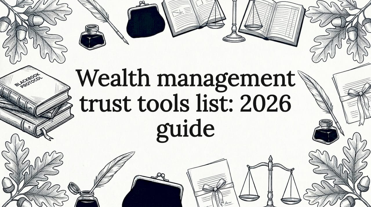 Decorative wealth management title card illustration