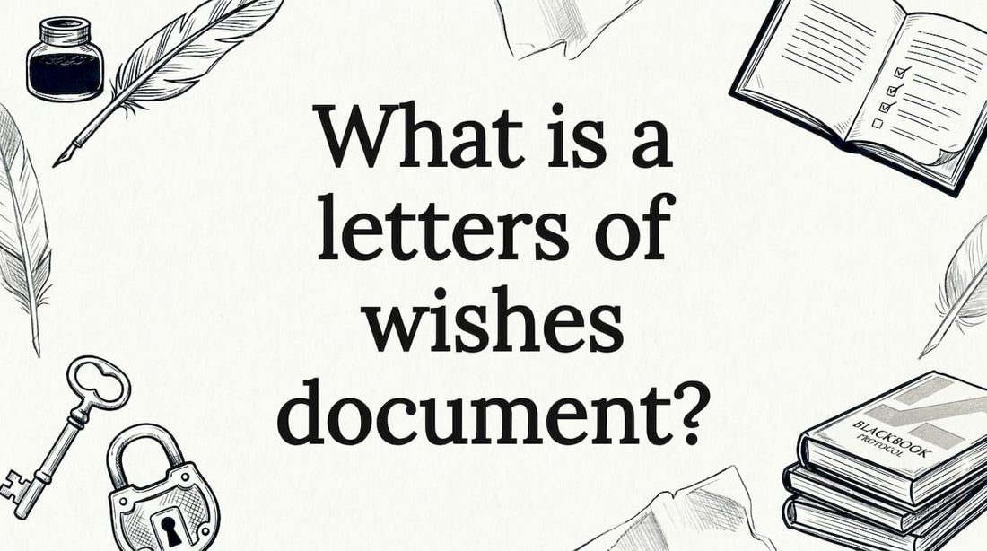 Illustrative title card with legal document motifs